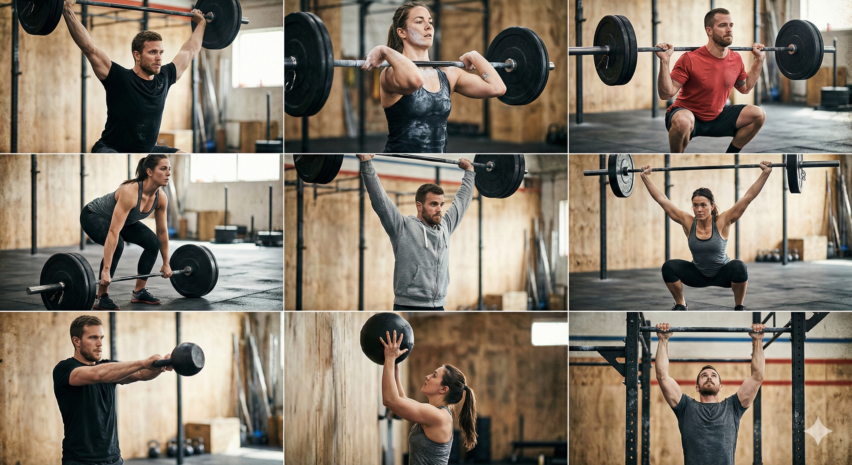 CrossFit athletes collage